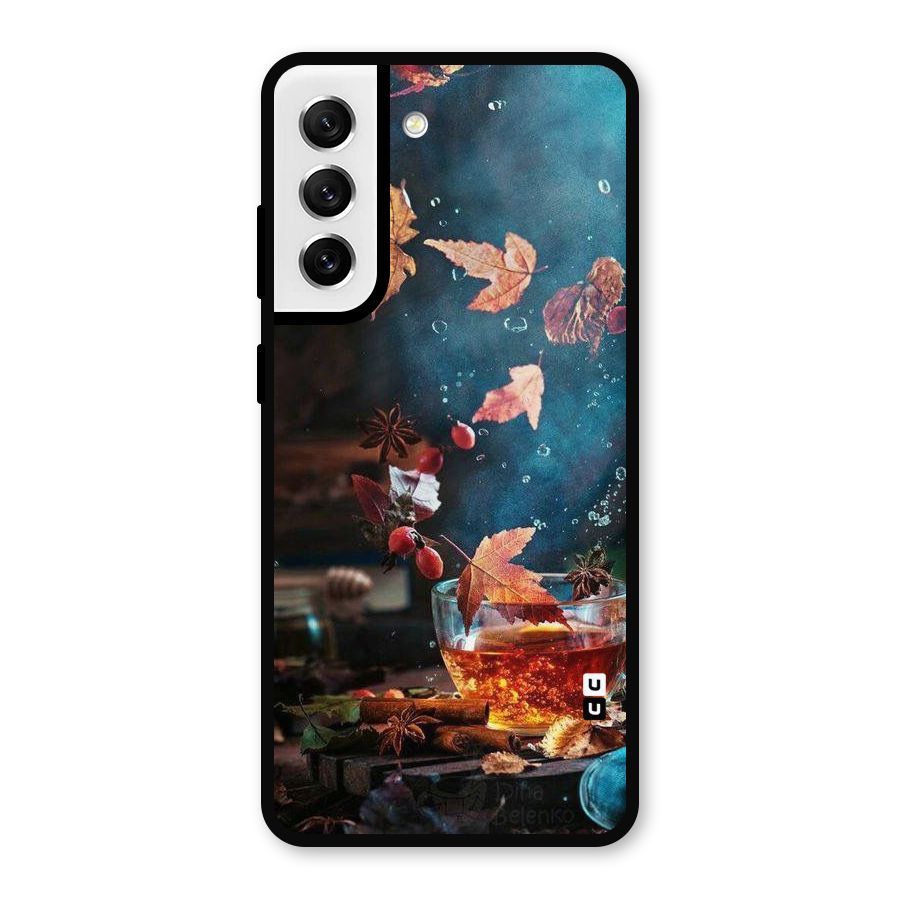 Falling Leaves Tea Metal Back Case for Galaxy S21 FE 5G