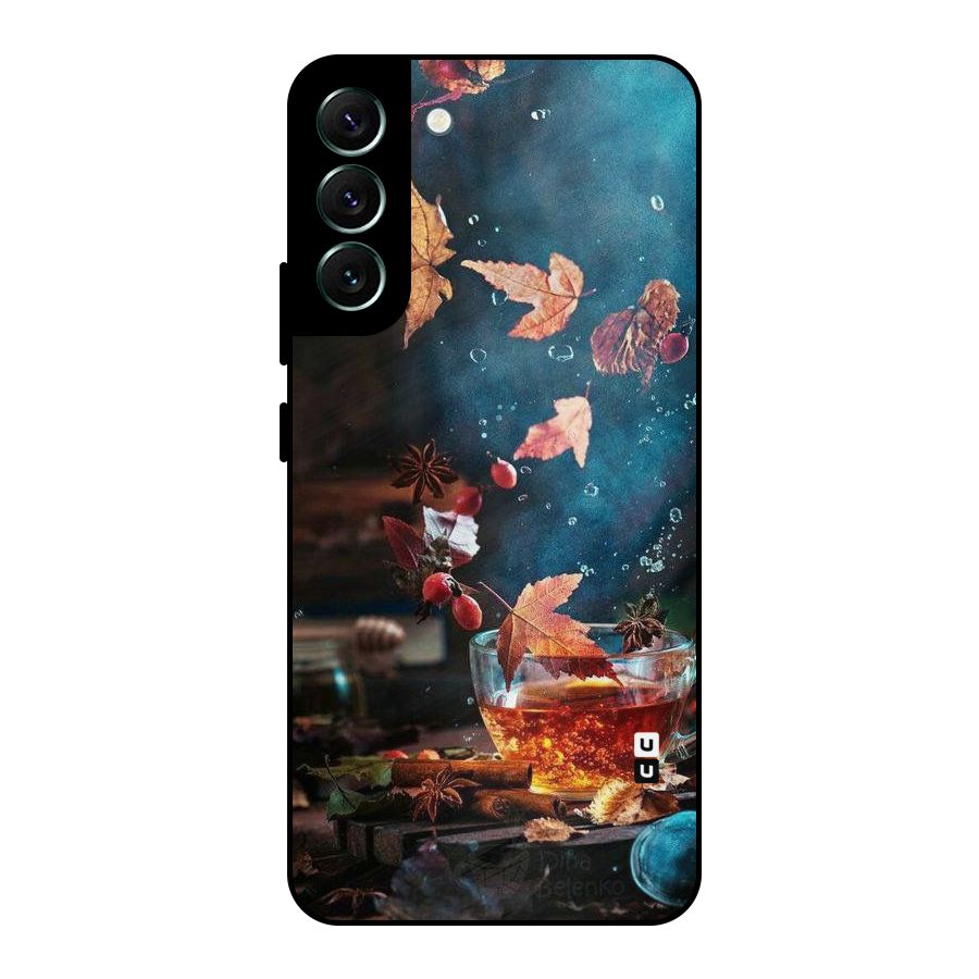Falling Leaves Tea Metal Back Case for Galaxy S22 Plus 5G