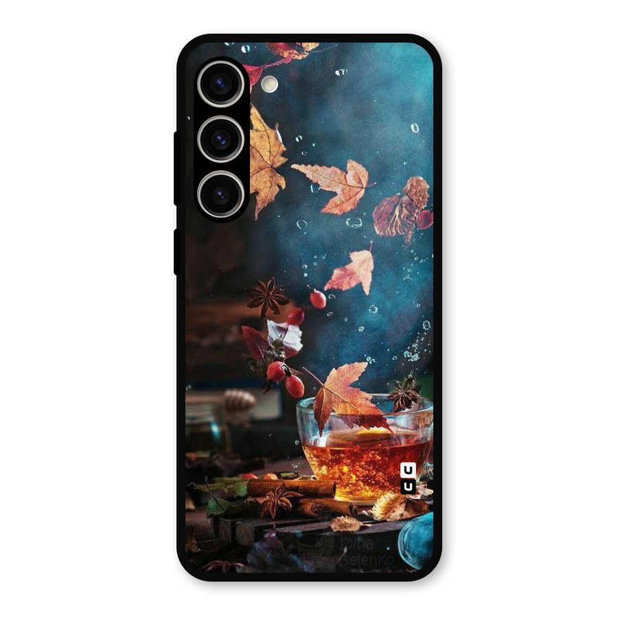 Falling Leaves Tea Metal Back Case for Galaxy S23 Plus