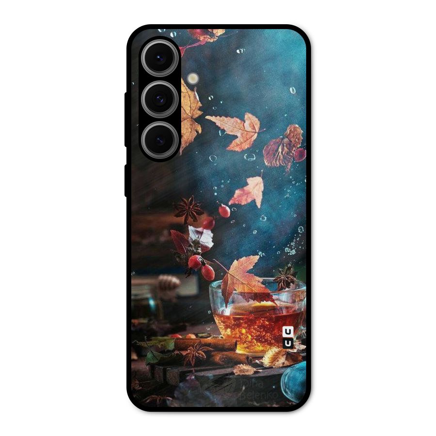 Falling Leaves Tea Metal Back Case for Galaxy S24 FE