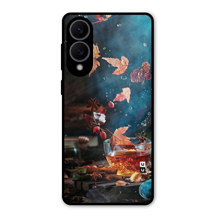 Falling Leaves Tea Metal Back Case for Galaxy S25 Edge