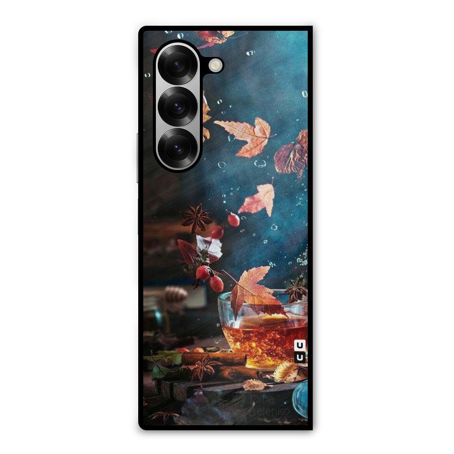Falling Leaves Tea Metal Back Case for Galaxy Z Fold6
