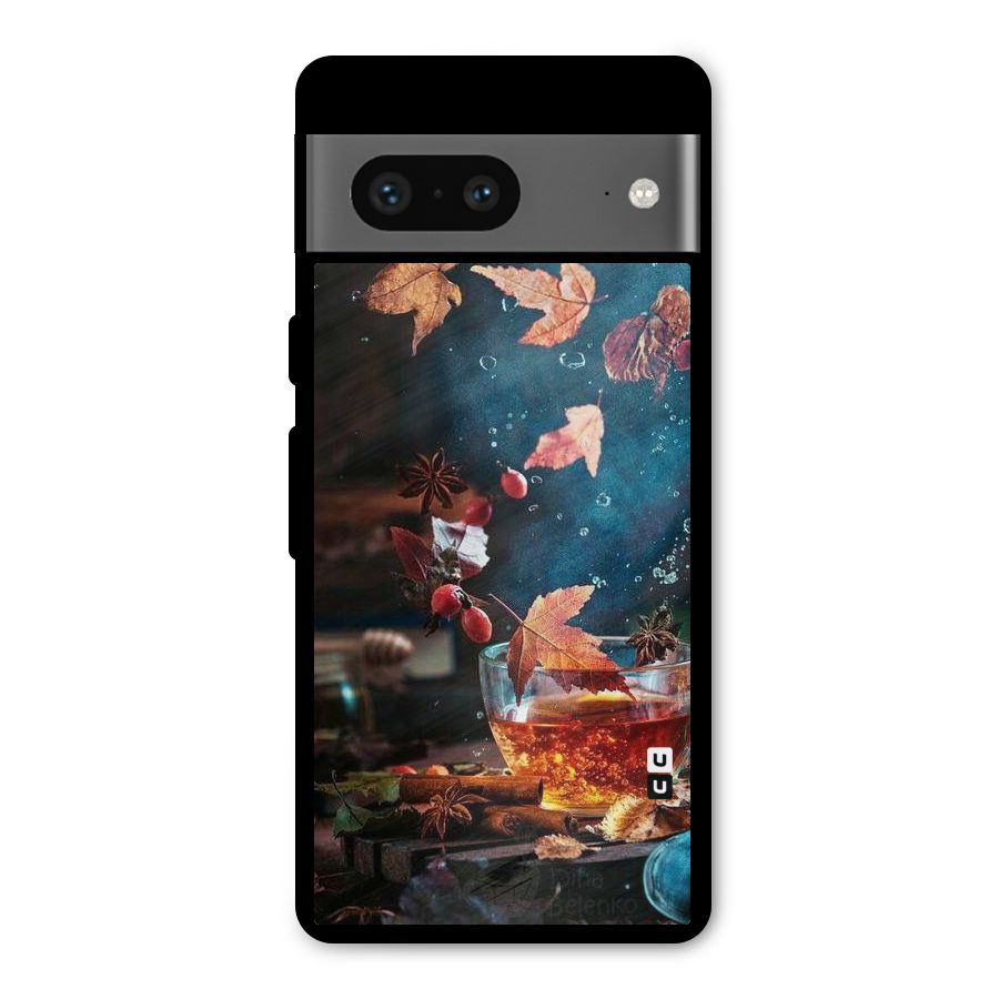 Falling Leaves Tea Metal Back Case for Google Pixel 7