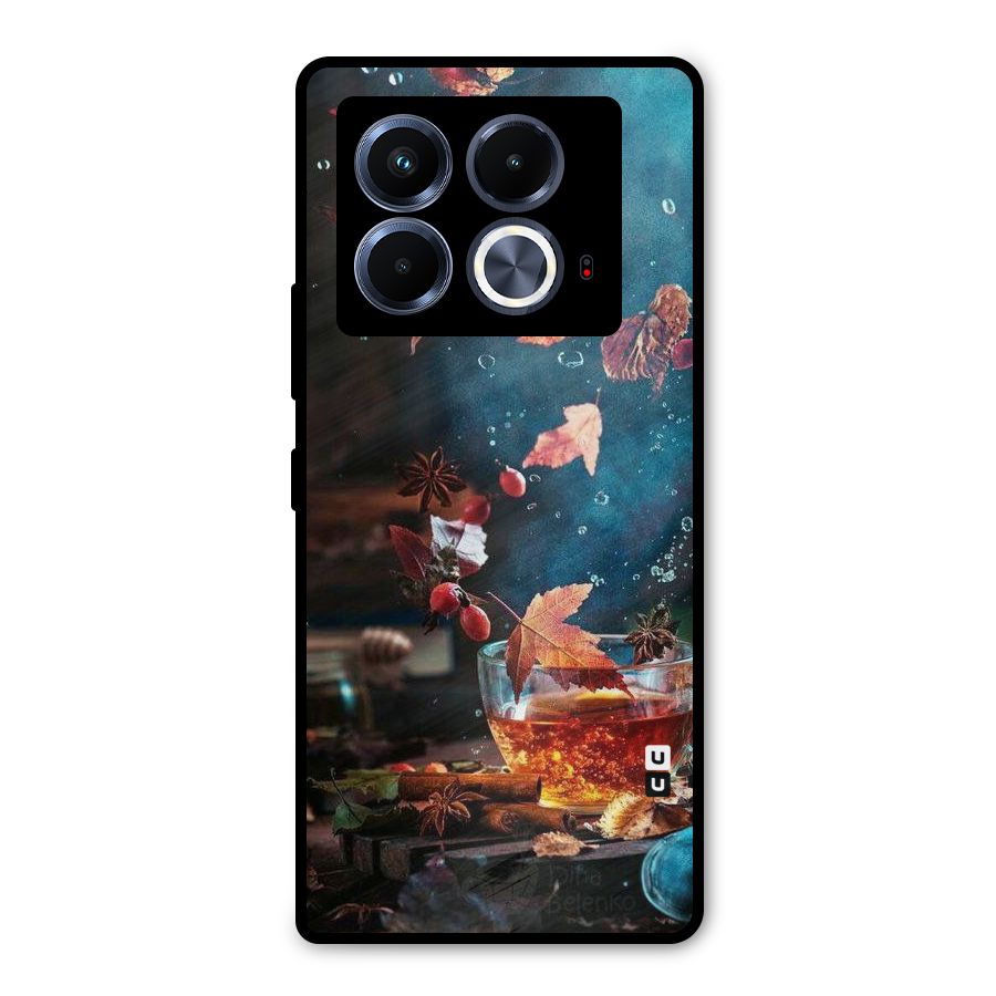 Falling Leaves Tea Metal Back Case for Infinix Note 40 5G