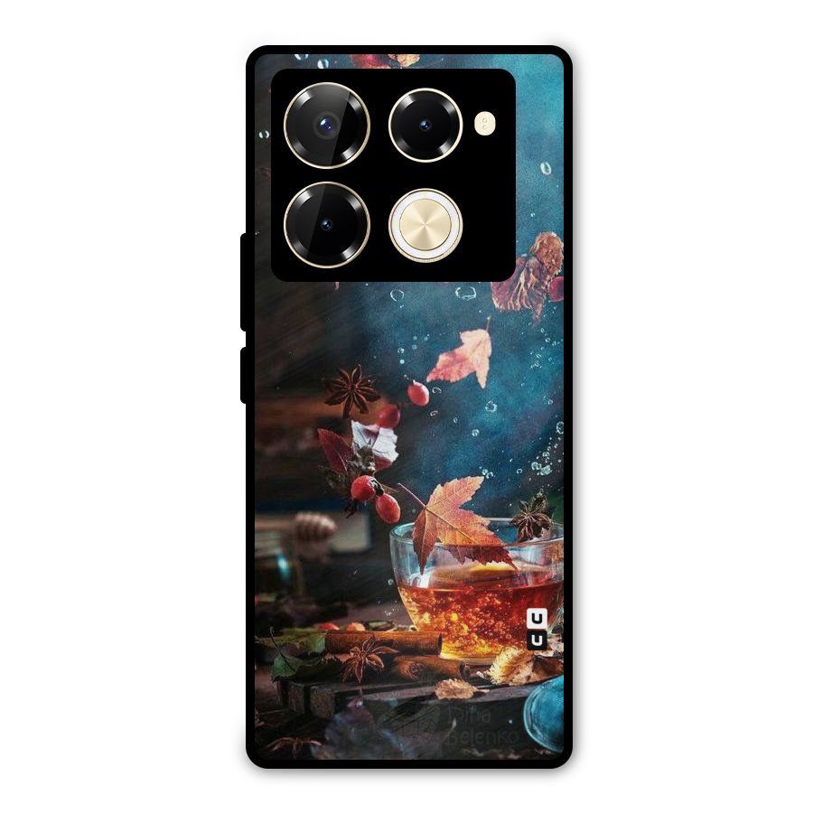 Falling Leaves Tea Metal Back Case for Infinix Note 40 Pro