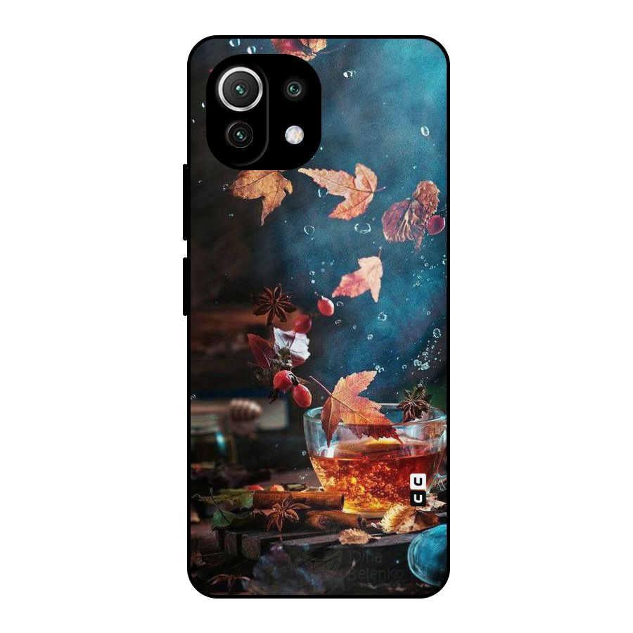Falling Leaves Tea Metal Back Case for Mi 11 Lite