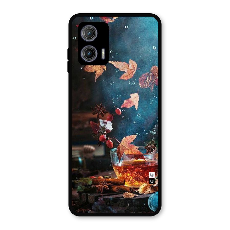 Falling Leaves Tea Metal Back Case for Moto G73