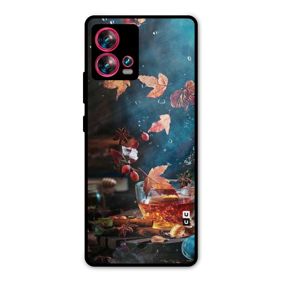 Falling Leaves Tea Metal Back Case for Motorola Edge 30 Fusion