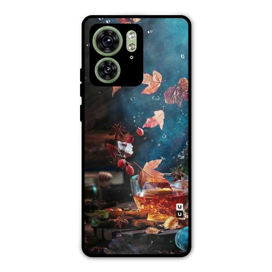 Falling Leaves Tea Metal Back Case for Motorola Edge 40 5G