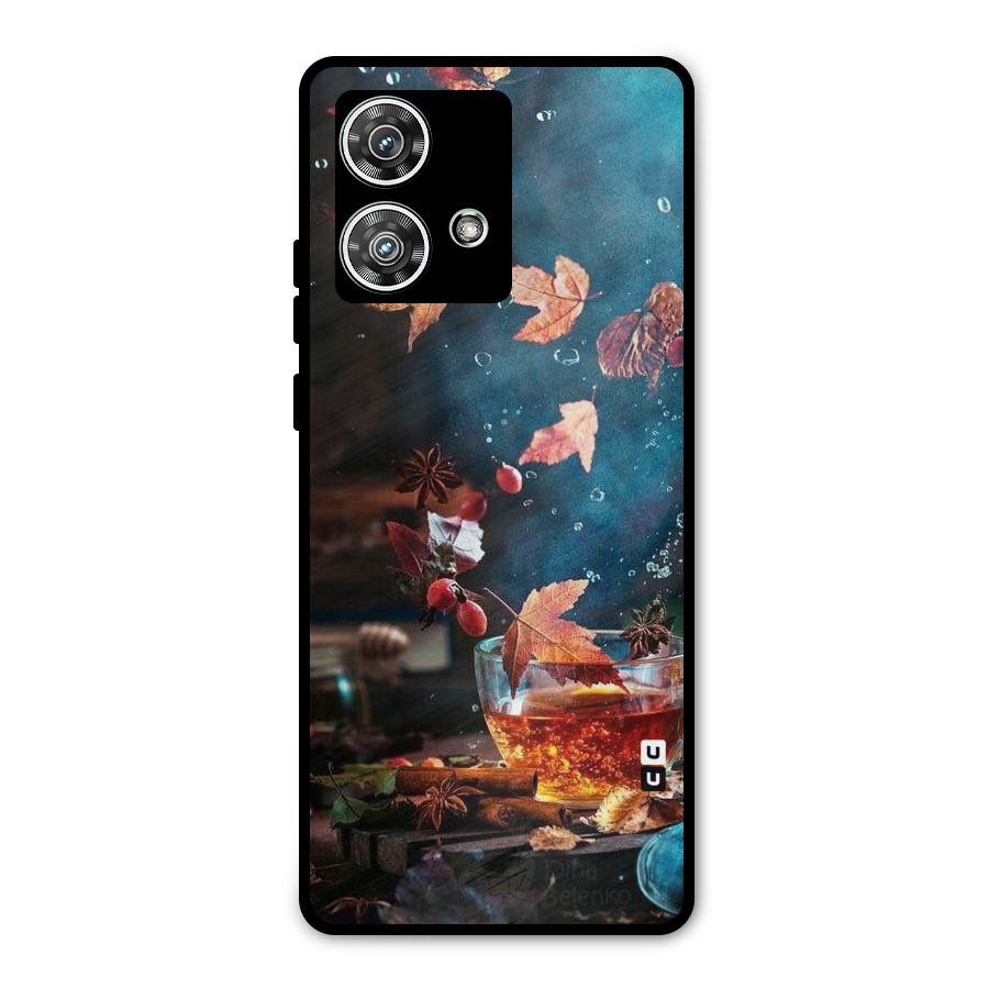 Falling Leaves Tea Metal Back Case for Motorola Edge 40 Neo