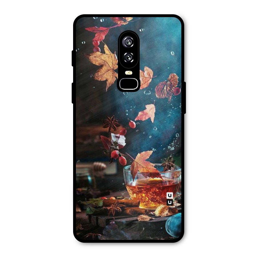 Falling Leaves Tea Metal Back Case for OnePlus 6