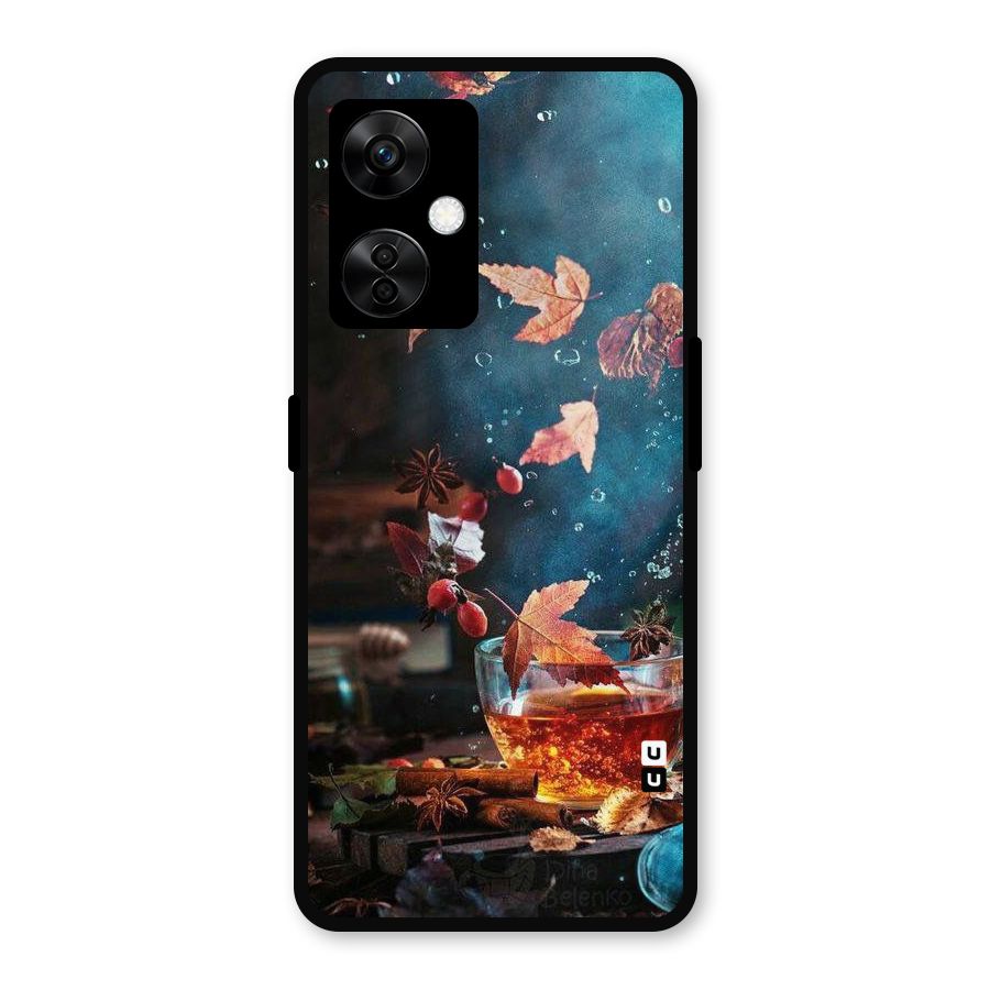 Falling Leaves Tea Metal Back Case for OnePlus Nord CE 3 Lite