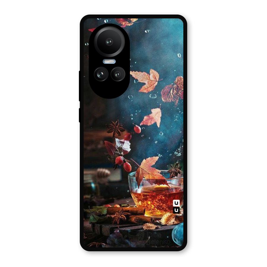 Falling Leaves Tea Metal Back Case for Oppo Reno10