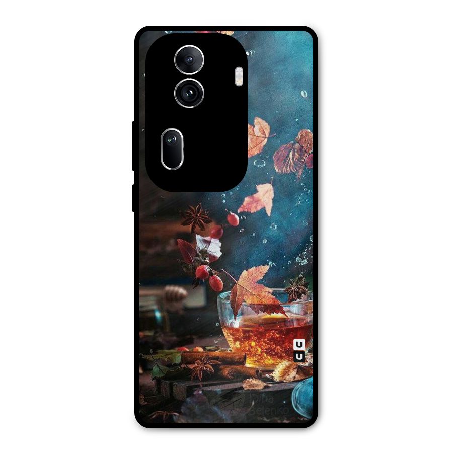 Falling Leaves Tea Metal Back Case for Oppo Reno11 Pro 5G