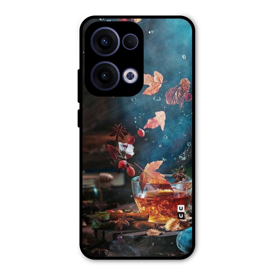 Falling Leaves Tea Metal Back Case for Oppo Reno13