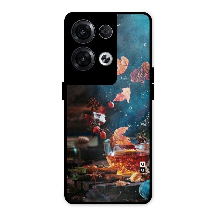 Falling Leaves Tea Metal Back Case for Oppo Reno8 Pro 5G