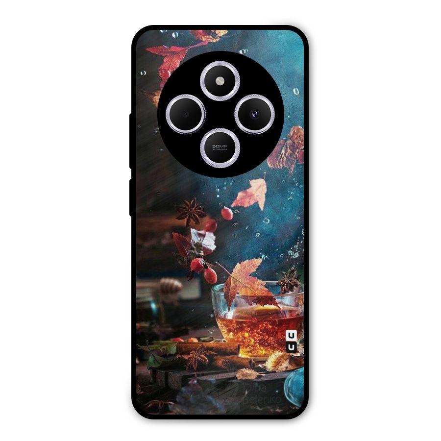 Falling Leaves Tea Metal Back Case for Poco C75 5G