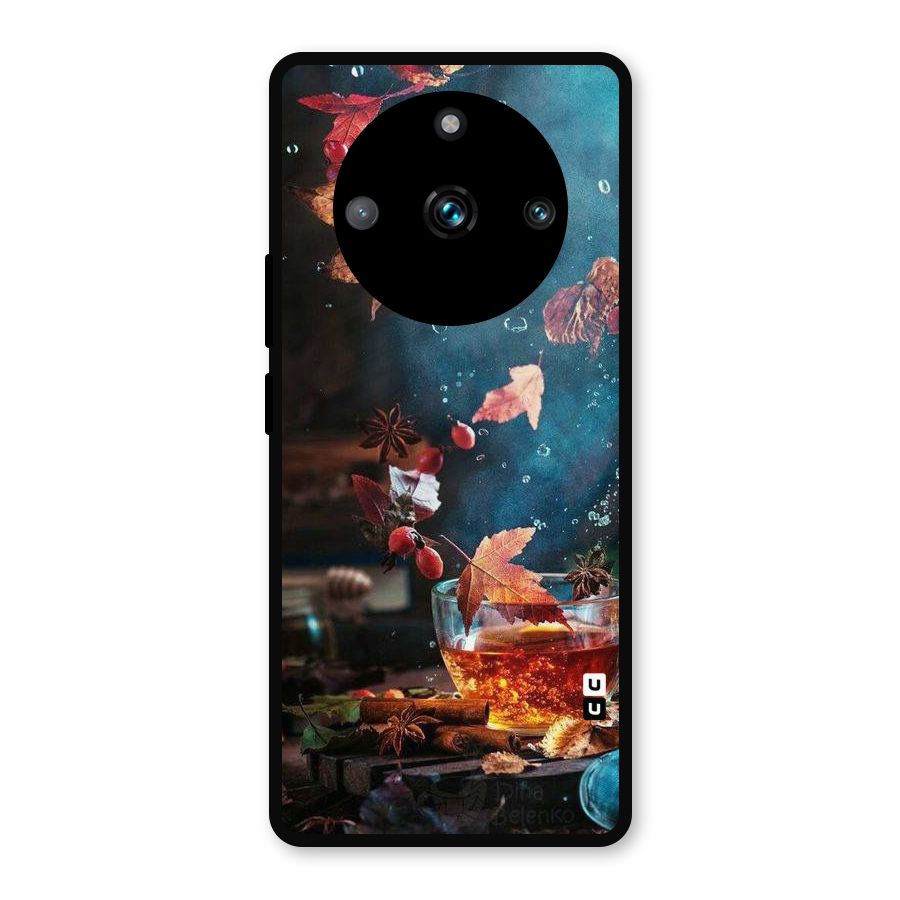Falling Leaves Tea Metal Back Case for Realme 11 Pro