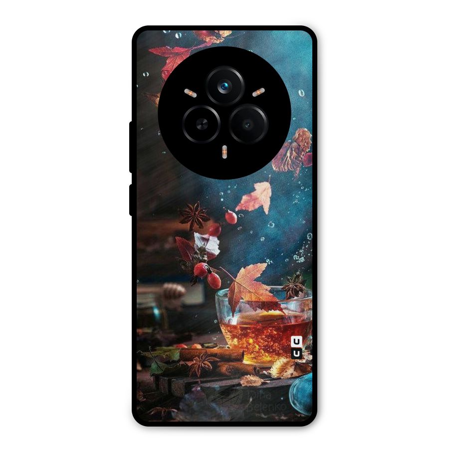 Falling Leaves Tea Metal Back Case for Realme 14 Pro