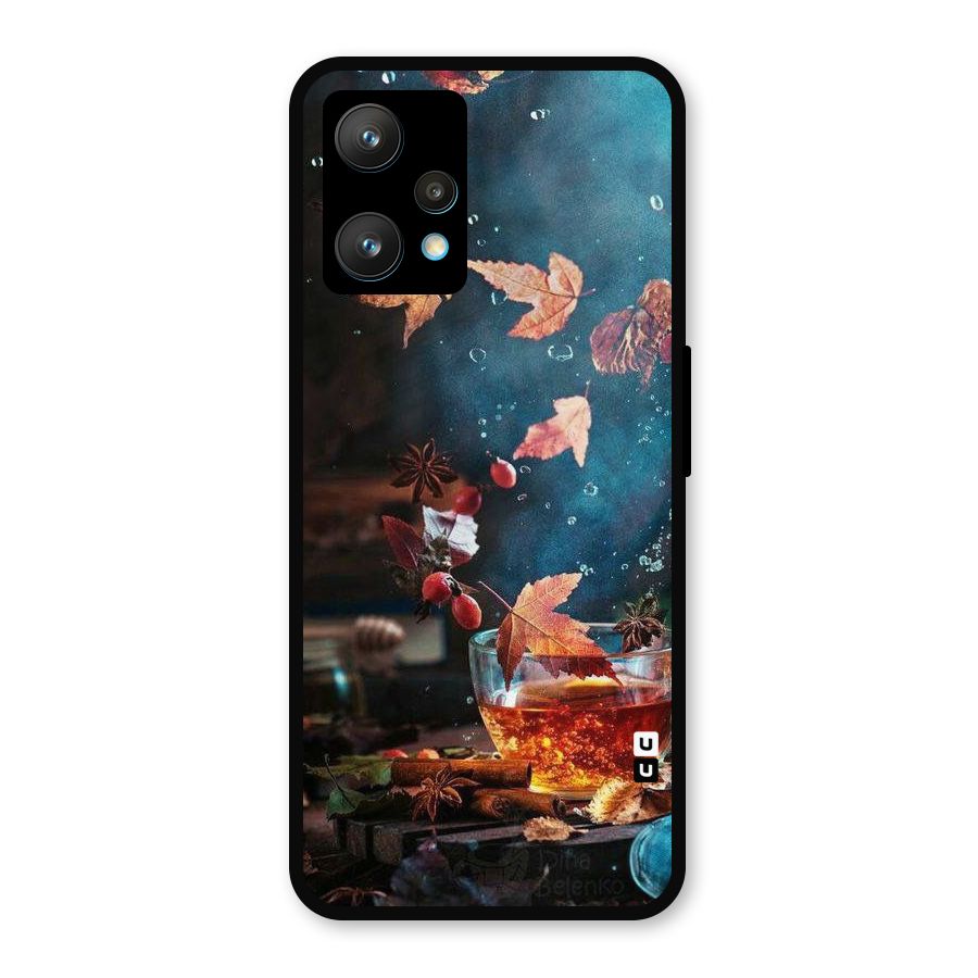 Falling Leaves Tea Metal Back Case for Realme Narzo 50 Pro