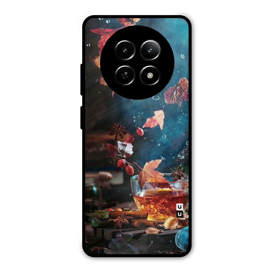 Falling Leaves Tea Metal Back Case for Realme Narzo 70x 5G