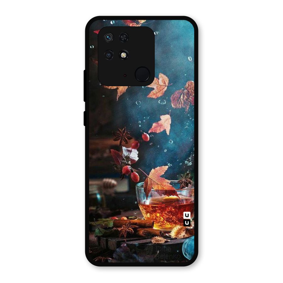 Falling Leaves Tea Metal Back Case for Redmi 10