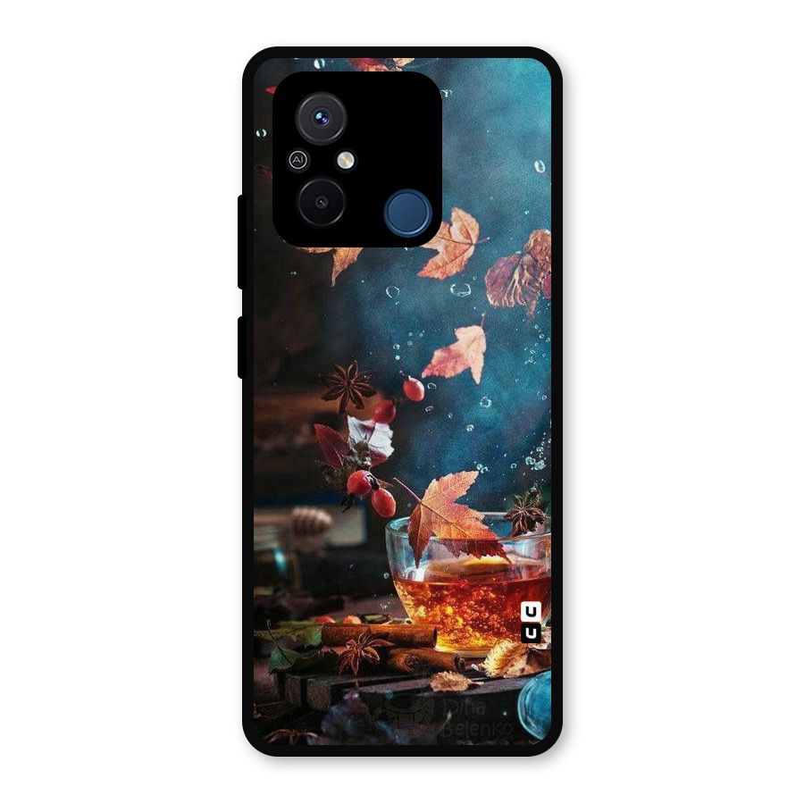 Falling Leaves Tea Metal Back Case for Redmi 12C