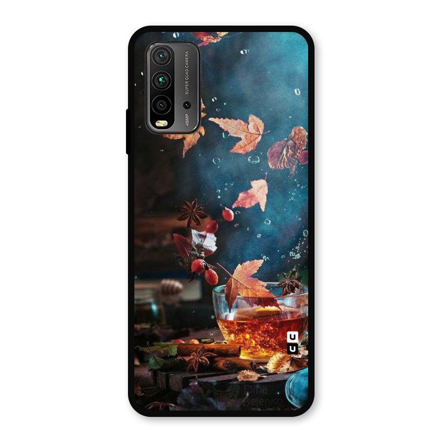Falling Leaves Tea Metal Back Case for Redmi 9 Power