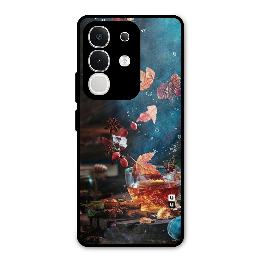 Falling Leaves Tea Metal Back Case for Vivo T4x