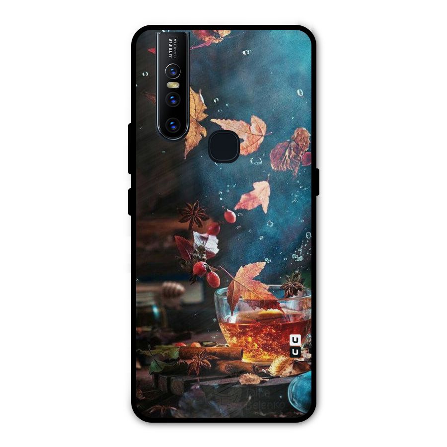 Falling Leaves Tea Metal Back Case for Vivo V15