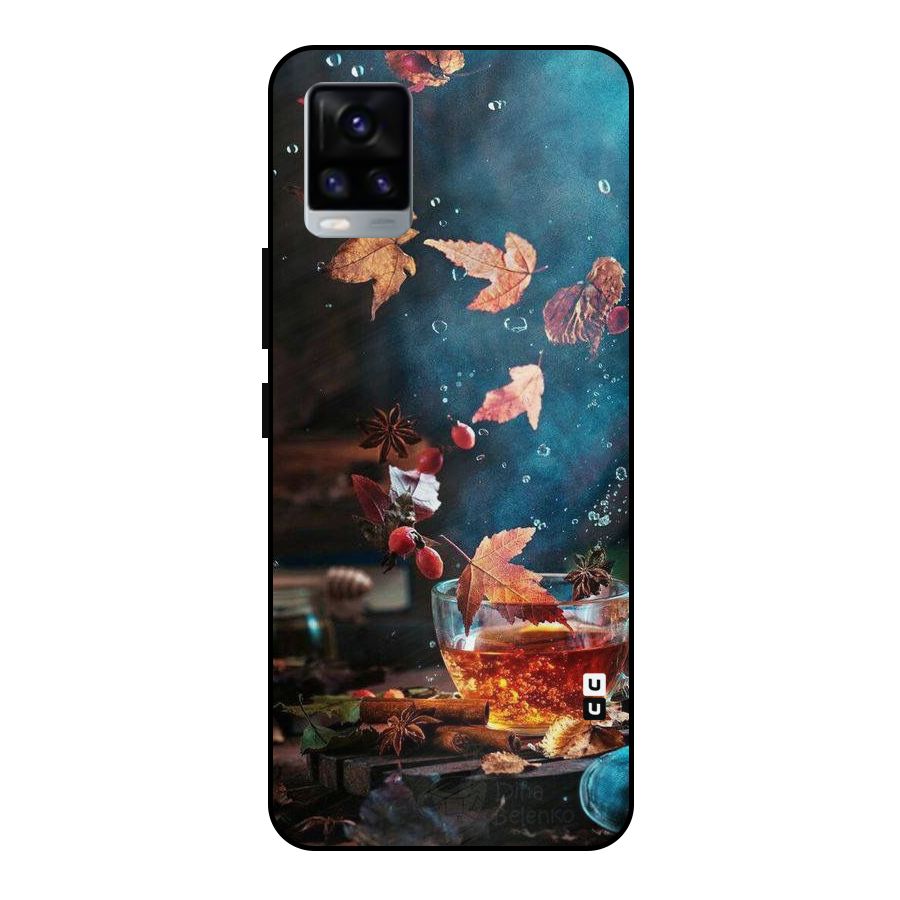 Falling Leaves Tea Metal Back Case for Vivo V20 2021