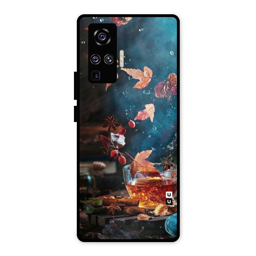 Falling Leaves Tea Metal Back Case for Vivo X50 Pro