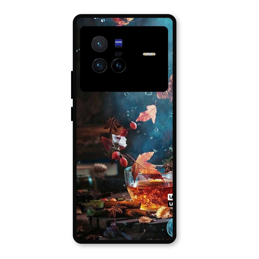Falling Leaves Tea Metal Back Case for Vivo X80
