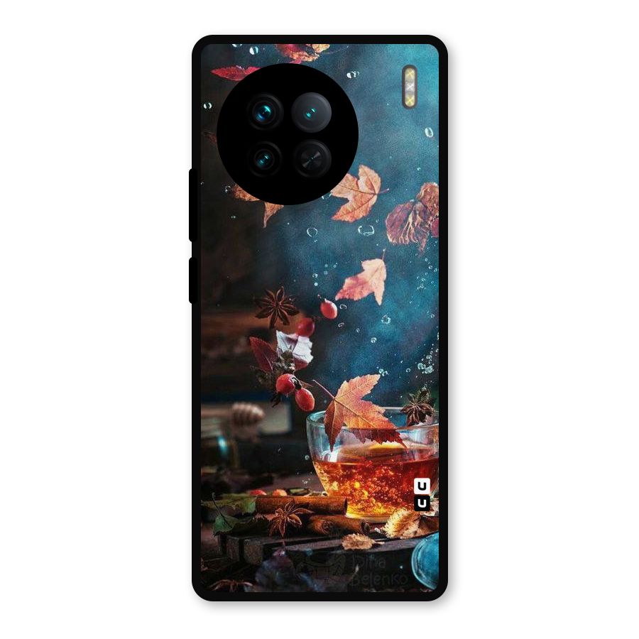 Falling Leaves Tea Metal Back Case for Vivo X90