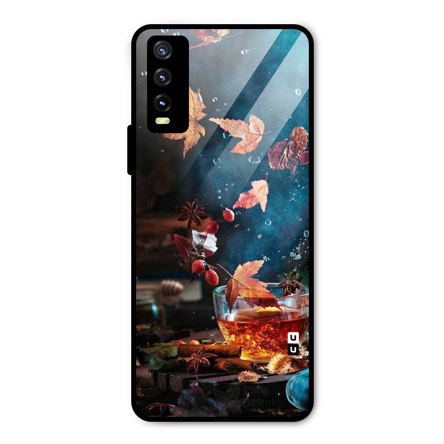 Falling Leaves Tea Metal Back Case for Vivo Y20g
