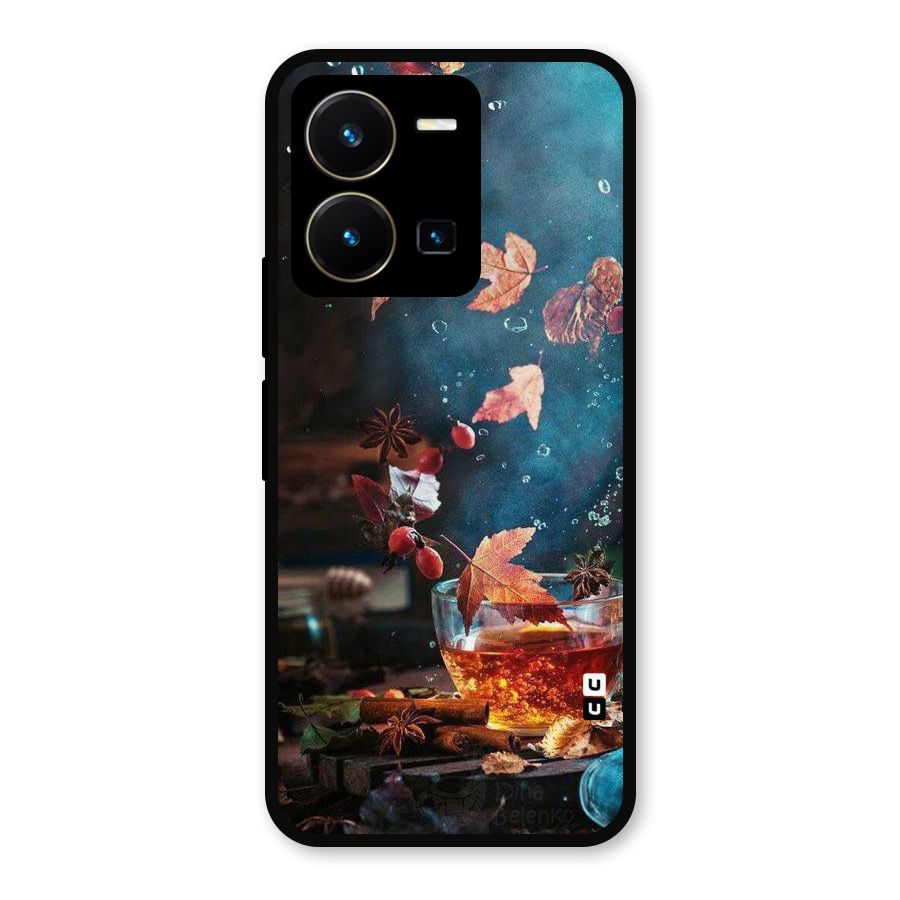 Falling Leaves Tea Metal Back Case for Vivo Y35