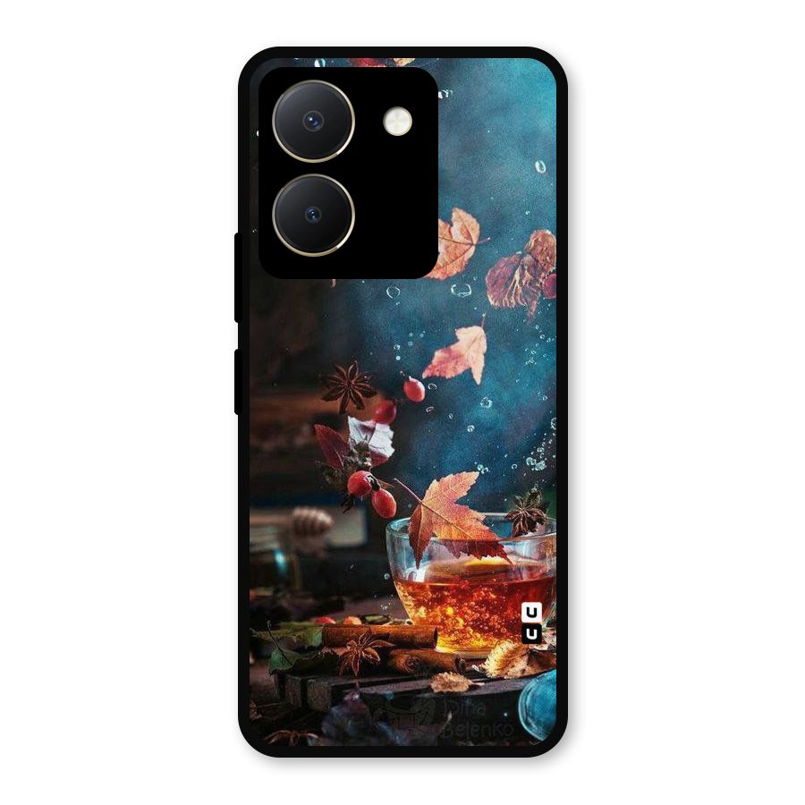 Falling Leaves Tea Metal Back Case for Vivo Y36