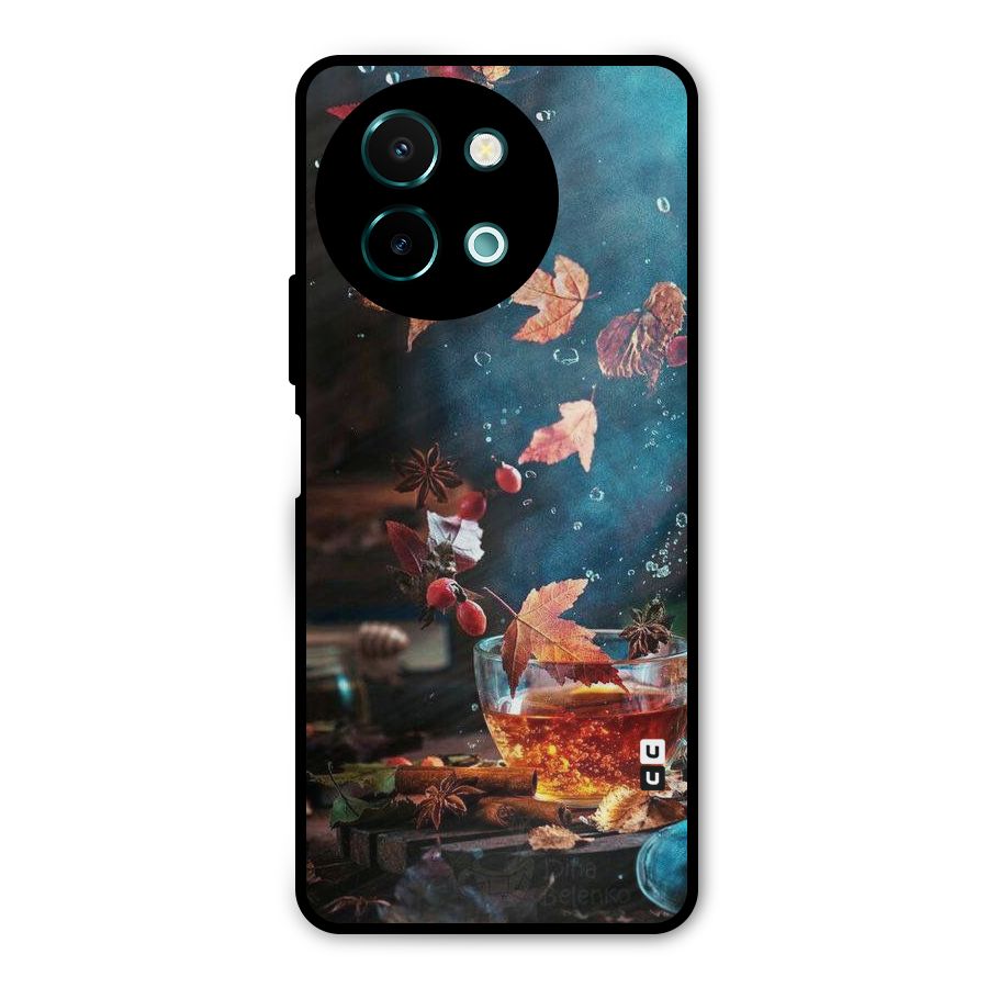 Falling Leaves Tea Metal Back Case for Vivo Y58