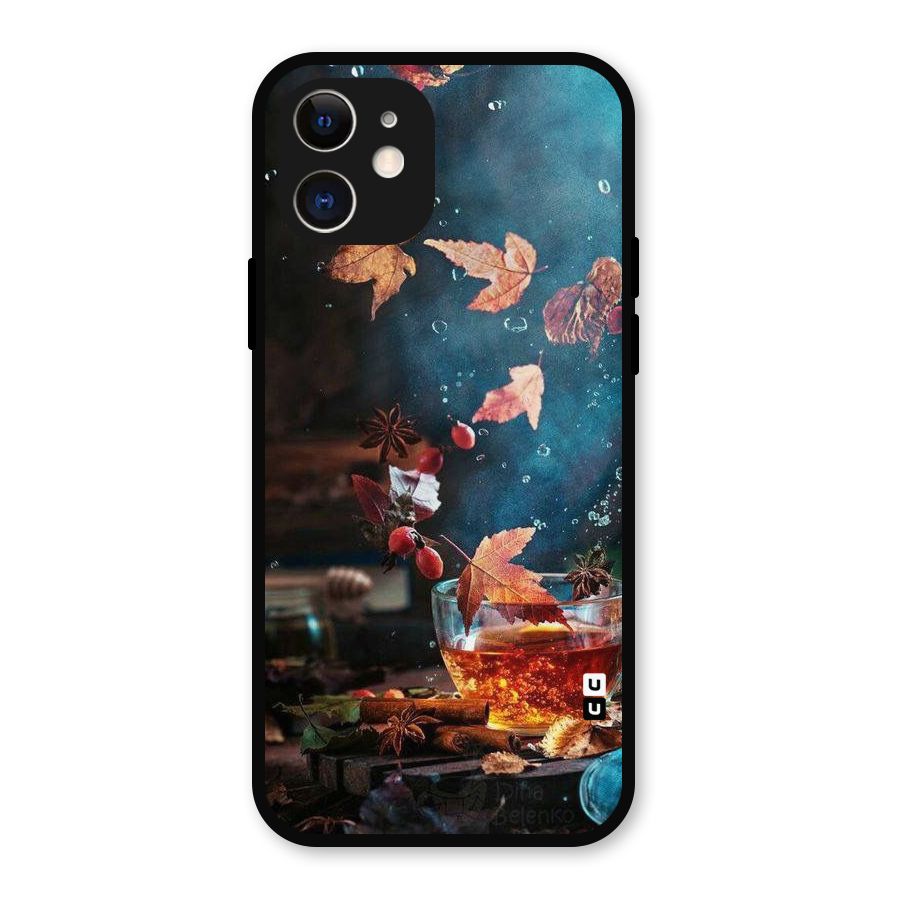 Falling Leaves Tea Metal Back Case for iPhone 12