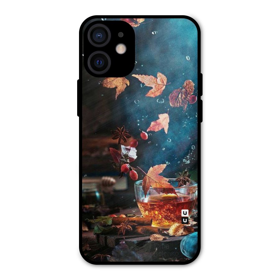 Falling Leaves Tea Metal Back Case for iPhone 12 Mini