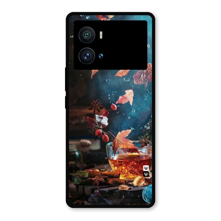 Falling Leaves Tea Metal Back Case for iQOO 9 Pro