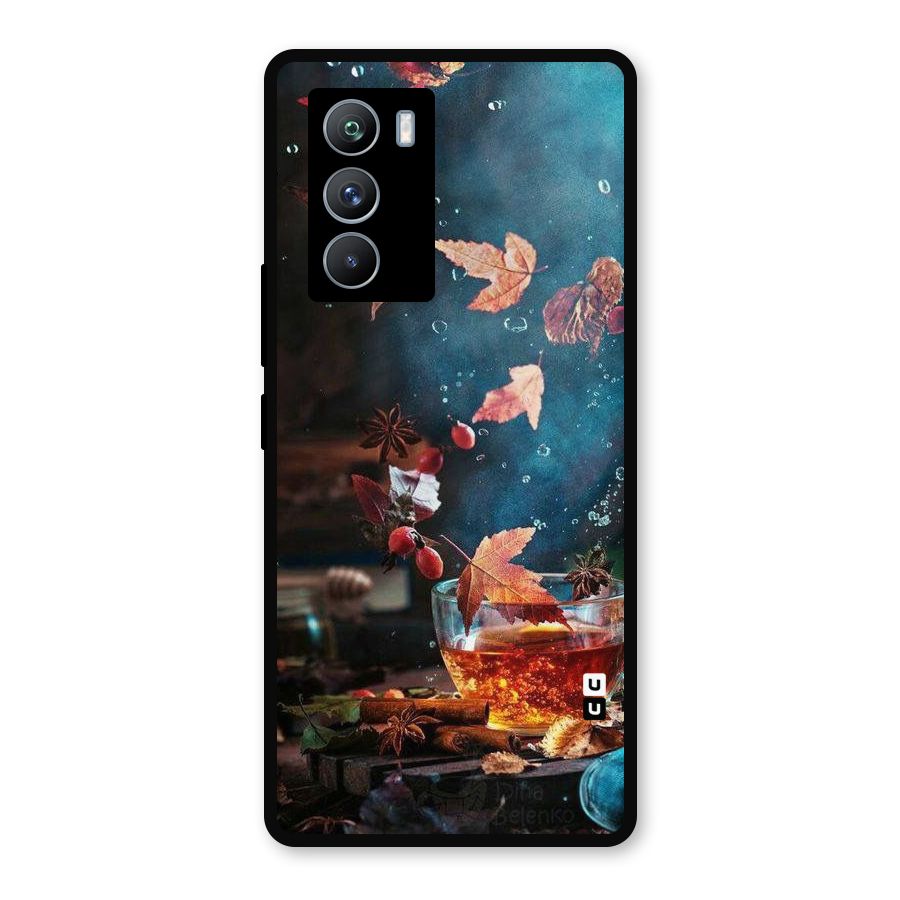 Falling Leaves Tea Metal Back Case for iQOO 9 SE