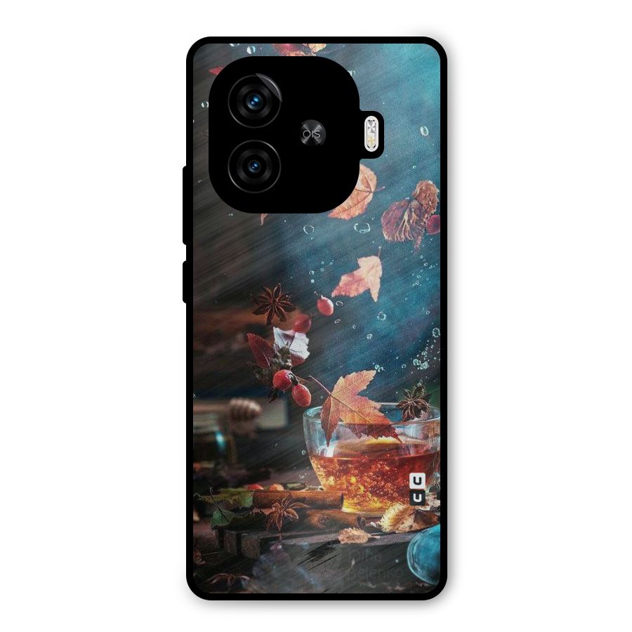 Falling Leaves Tea Metal Back Case for iQOO Z9 Turbo