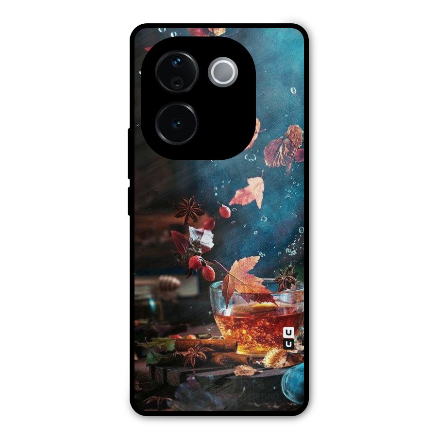 Falling Leaves Tea Metal Back Case for iQOO Z9s Pro