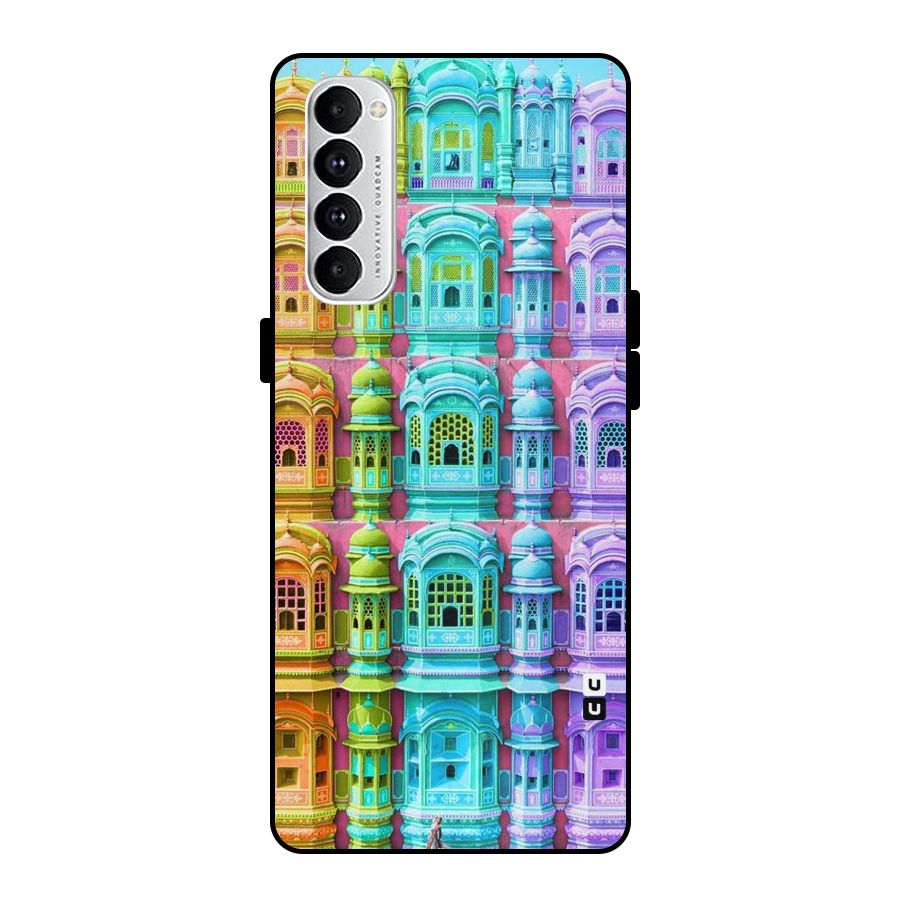 Fancy Architecture Metal Back Case for Oppo Reno4 Pro