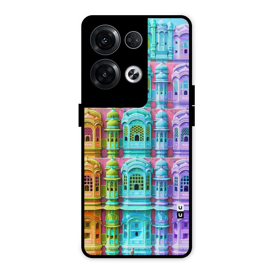 Fancy Architecture Metal Back Case for Oppo Reno8 Pro 5G