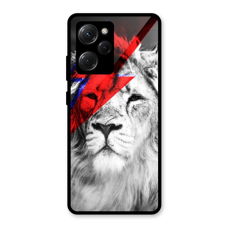 Fearless Lion Glass Back Case for Poco X5 Pro