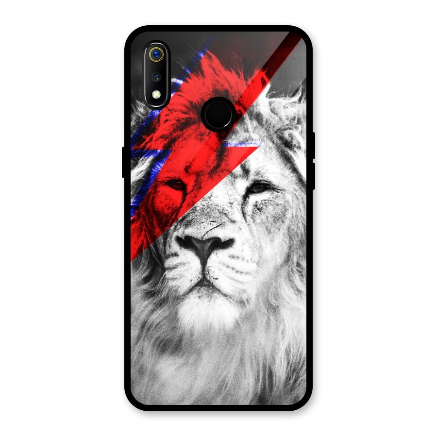 Fearless Lion Glass Back Case for Realme 3