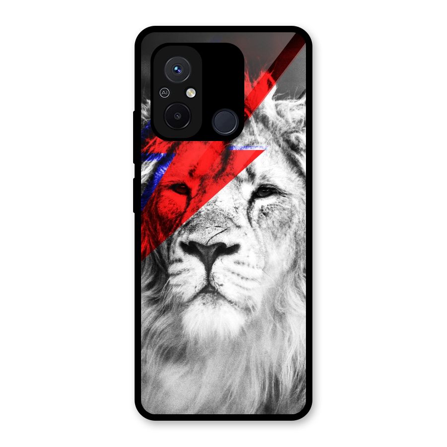 Fearless Lion Glass Back Case for Redmi 12C