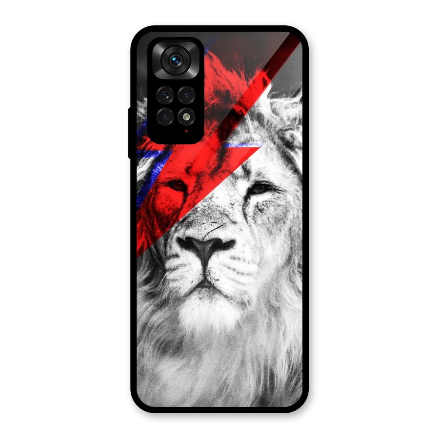 Fearless Lion Glass Back Case for Redmi Note 11S